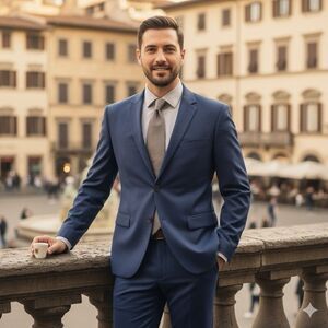 Ben Sherman Mens 2pc Suit Stretch Textured Birdseye Recent 42S 36x30